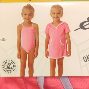 New! Pink girls Eddie Bauer swim set sz 5
